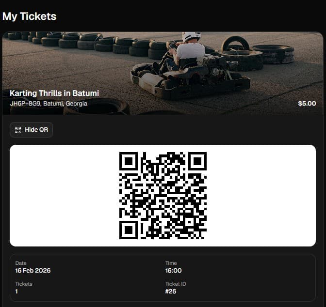 Scan the visitor’s QR ticket — money is already on your balance.